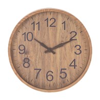 Zegar ścienny imitacja drewna 30 cm beż Zegar okrągły, wiszący w nowoczesnym designie wykonany z tworzywa w imitacji drewna w kolorze beżowym o średnicy 30 cm
