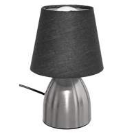 Dotykowa lampka nocna Chevet GreyLampka stołowa o klasycznym wyglądzie, wykonana z metalu, w kolorze srebrno-szarym