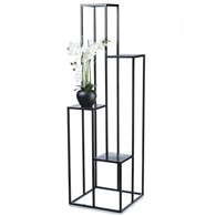 Kwietnik KASKADA stojak czarny 150 cm Wykonany z metalu, prosty i stylowy stojak czarny na kwiaty i rośliny w stylu industrialnym, loft czy minimalistycznym