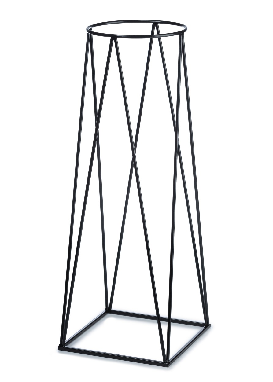 Nowoczesny kwietnik stojący 96 cm metal Wykonany z metalu, wysoki 96 cm, prosty i stylowy stojak czarny na kwiaty i rośliny w stylu industrialnym, loft czy minimalistycznym