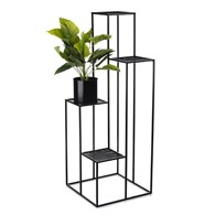 Kwietnik KASKADA czarny 110 cm siatka Wykonany z metalu, prosty i stylowy stojak czarny na kwiaty i rośliny w stylu industrialnym, loft czy minimalistycznym