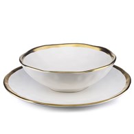 Zestaw ośmiu talerzy LISSA WHITE GOLD