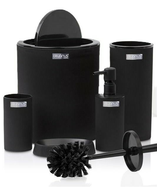 Zestaw łazienkowy 5 el Kely Round black