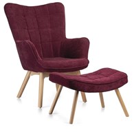 Fotel z podnóżkiem Grella Plum