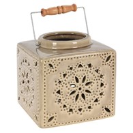 Lampion ceramiczny – kolor ciemny beż