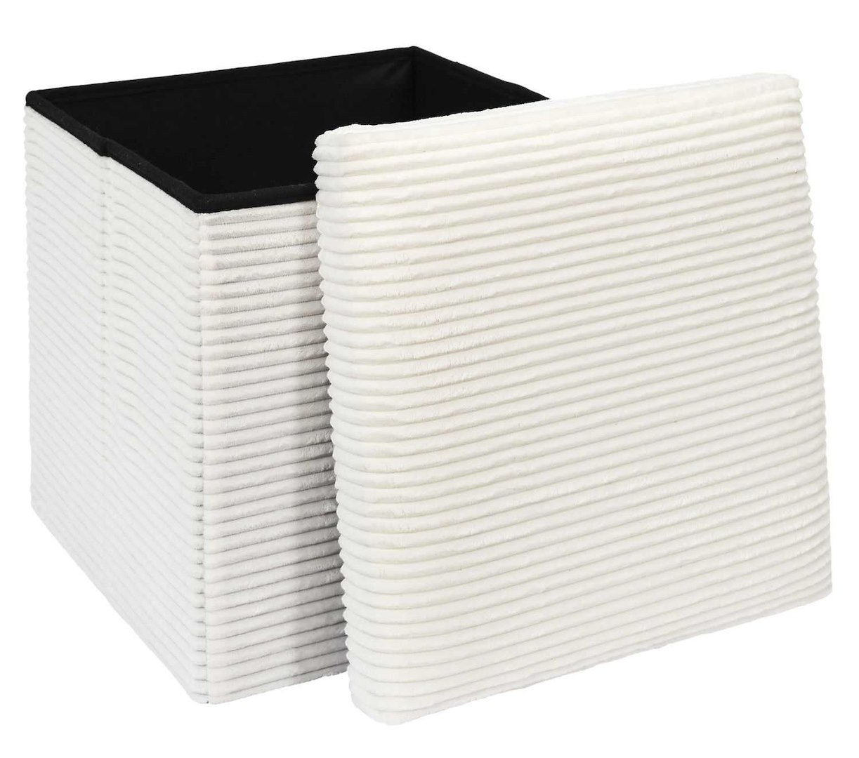 Pufa BOXY do przechowywania krem sztruks