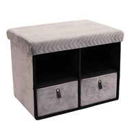 Pufa CUBIX organizer z szufladami szara