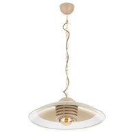 Lampa Wisząca Kitchen Beżowa Szkło 1xE27 47 cm