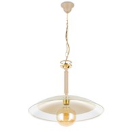 Lampa Wisząca Luna Beżowa Szkło 1xE27 47 cm