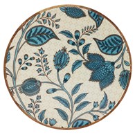 Duży dekoracyjny talerz mango z niebieskim motywem 37 cm wzór 2