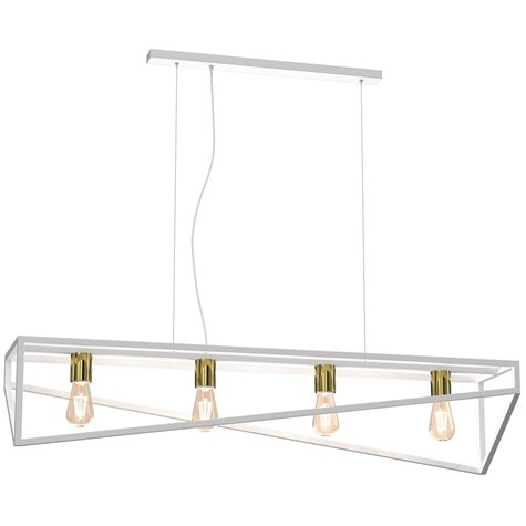 Lampa Wisząca GOTE Biały Złoty 4xE27