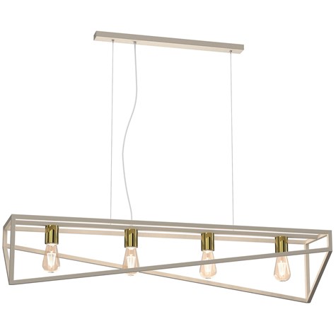 Lampa Wisząca GOTE Beżowy Złoty 4xE27