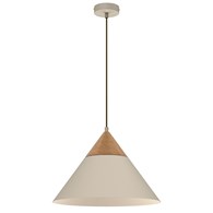 Lampa Wisząca SINGLE Beżowy Brązowy Metalowy Klosz 1xE27 39cm