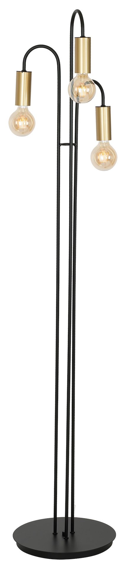 Lampa Podłogowa LOPPE Czarny Złoty 3xE27 163cm