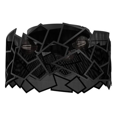 Lampa Sufitowa CAMO Czarny Metalowy Klosz 3xE27 50cm