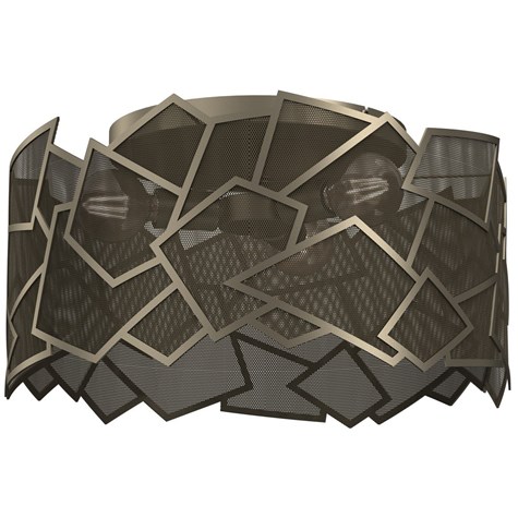 Lampa Sufitowa CAMO Złoty Szary Metalowy Klosz 3xE27 50cm