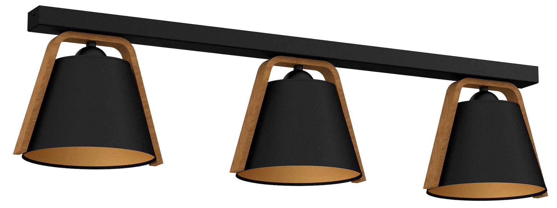 Lampa Sufitowa NORKO Czarny Brązowy Abażur 3xE27