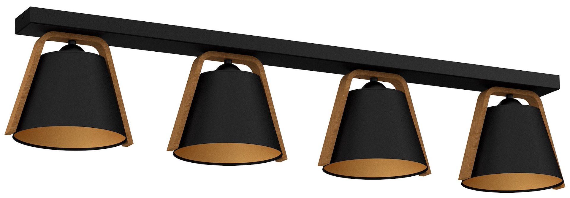 Lampa Sufitowa NORKO Czarny Brązowy Abażur 4xE27