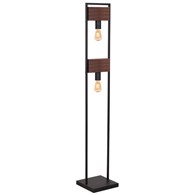 Lampa Podłogowa HARD Czarny Brązowy 2xE27 148cm