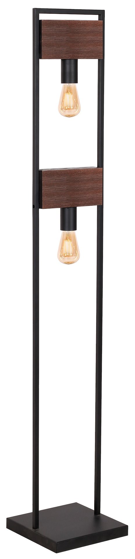 Lampa Podłogowa HARD Czarny Brązowy 2xE27 148cm