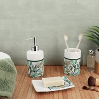 Kubek łazienkowy Jardin z motywem liści