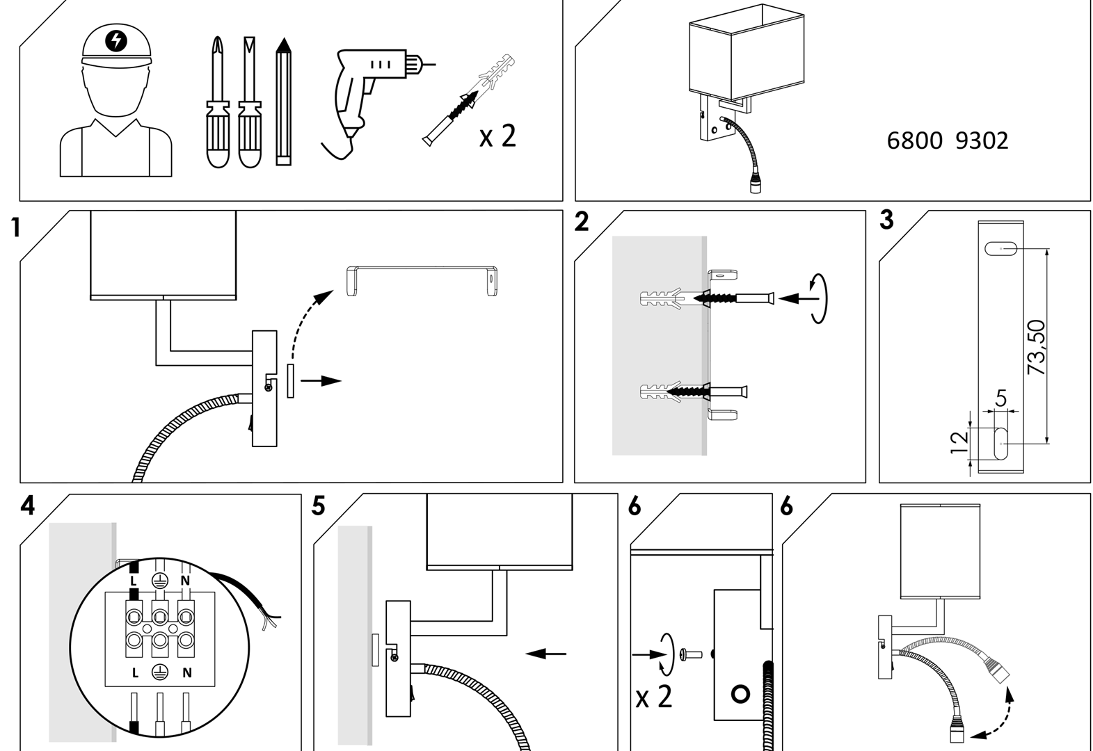 Kinkiet z włącznikiem HOTEL ecru flex LED