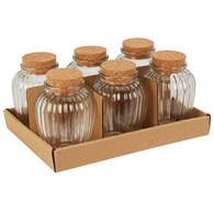 Zestaw szklanych pojemników 6 szt 280 ml