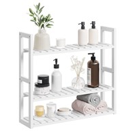 Regał bambusowy z 3 półkami biały