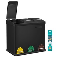 Kosz na śmieci do recyklingu 24 L czarny