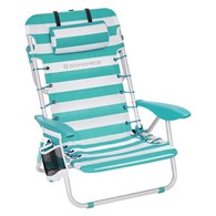 Składane krzesło plażowe zielono-białe