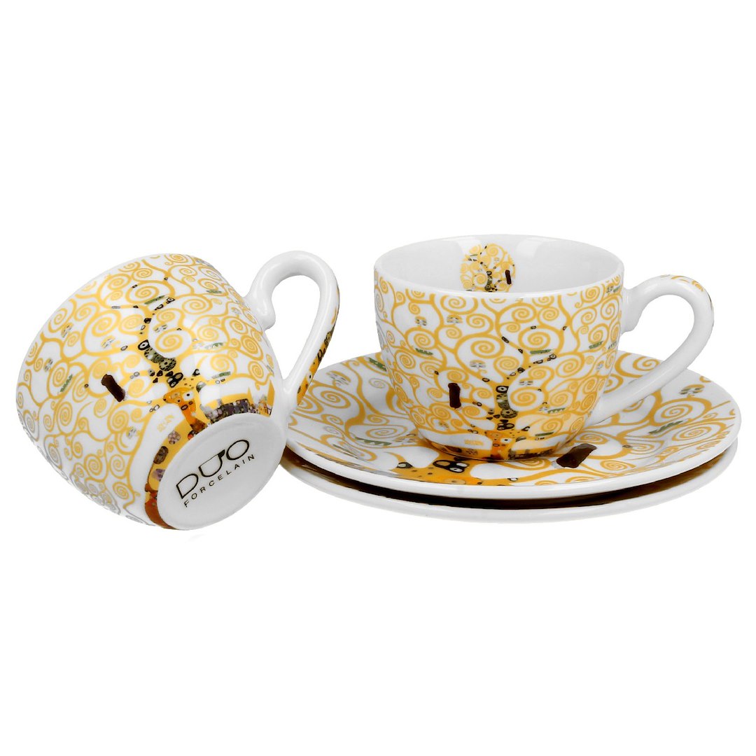 Zestaw 2 filiżanek espresso Klimt Ecru Tree Of Life 90 ml