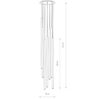 Lampa wisząca LASER czarny 7xG9 koo