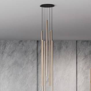 Lampa wisząca LASER czarny/zoty 7xG9 koo