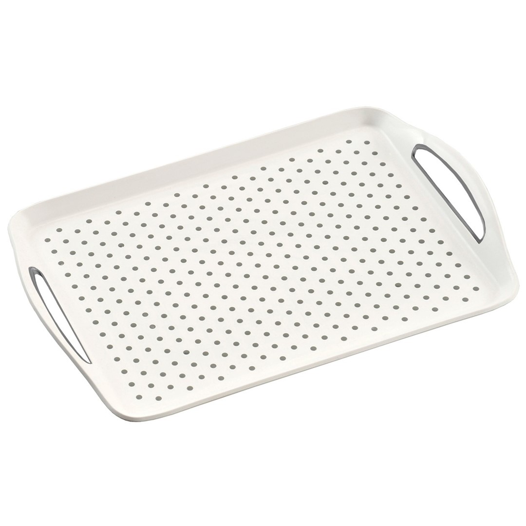 Taca antypoślizgowa biała 45x32 cm