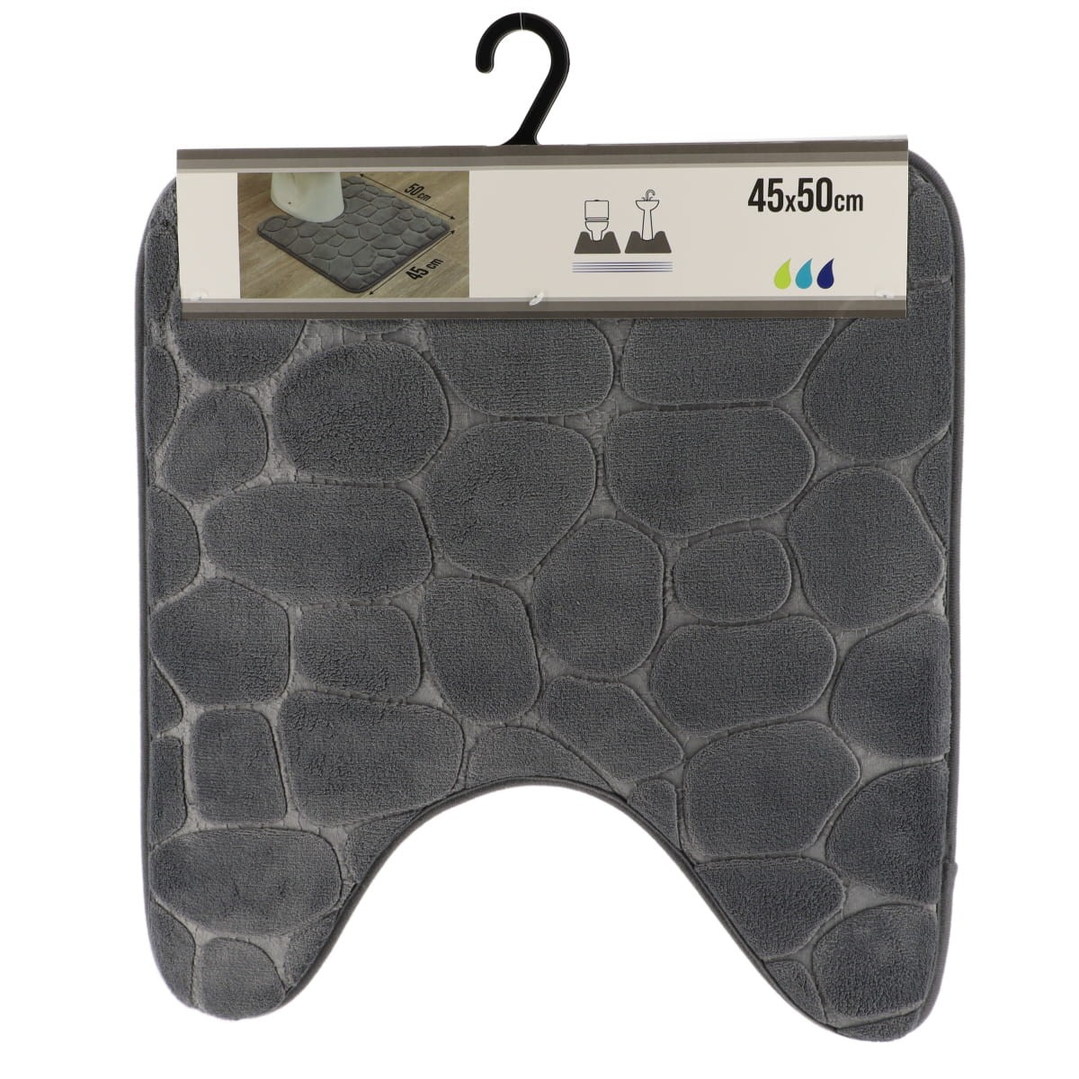 Dywanik pod WC 45x50 cm Stones Grafitowy