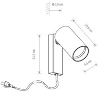 Kinkiet z włącznikiem MONO Biały GU10