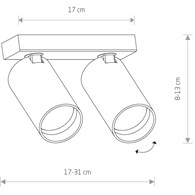 Lampa sufitowa MONO biaa 2xGU10
