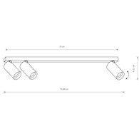 Lampa sufitowa MONO biaa 3xGU10