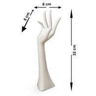 Biały stojak na biżuterię Hand wys 32 cm wykonanie polyresin, kolor biały