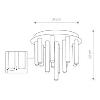 Lampa sufitowa STALACTITE czarny 13xG9