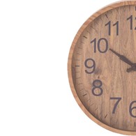 Zegar ścienny imitacja drewna 30 cm beż Zegar okrągły, wiszący w nowoczesnym designie wykonany z tworzywa w imitacji drewna w kolorze beżowym o średnicy 30 cm