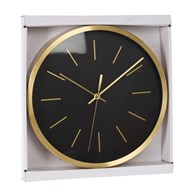 Zegar ścienny okrągły czarno złoty 25 cm