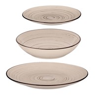 Zestaw talerzy obiadowych 12 el. SPIRAL beżowe