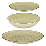 Zestaw talerzy obiadowych 12 el. SPIRAL oliwkowe