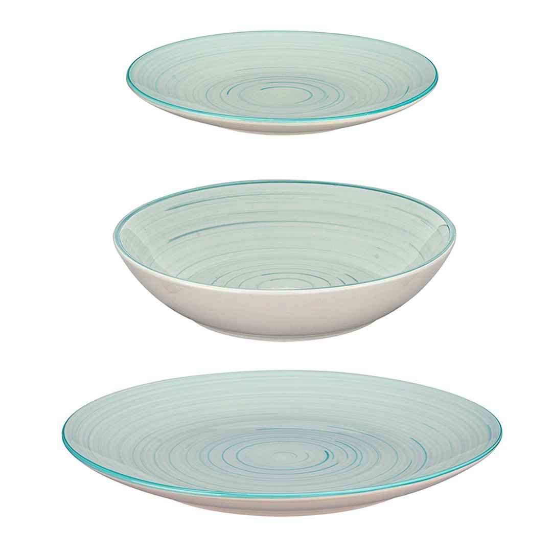 Zestaw talerzy obiadowych 12 el. SPIRAL niebieskie