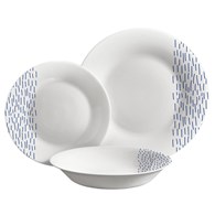 Zestaw talerzy obiadowych 18 szt biało-n