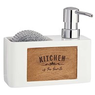 Dozownik na płyn z miejscem na gąbkę bia