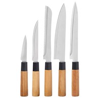 Zestaw noży kuchennych 5 szt bambusowe r