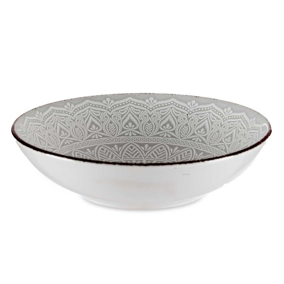 Talerz głęboki 20 cm MANDALA szary