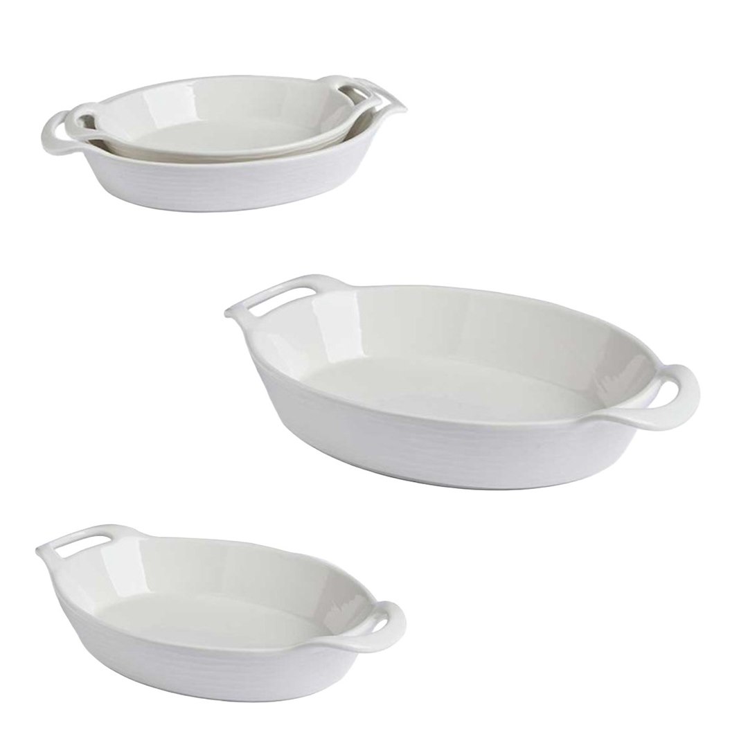 Zestaw 2 owalnych naczyń do zapiekania otwarta rączka